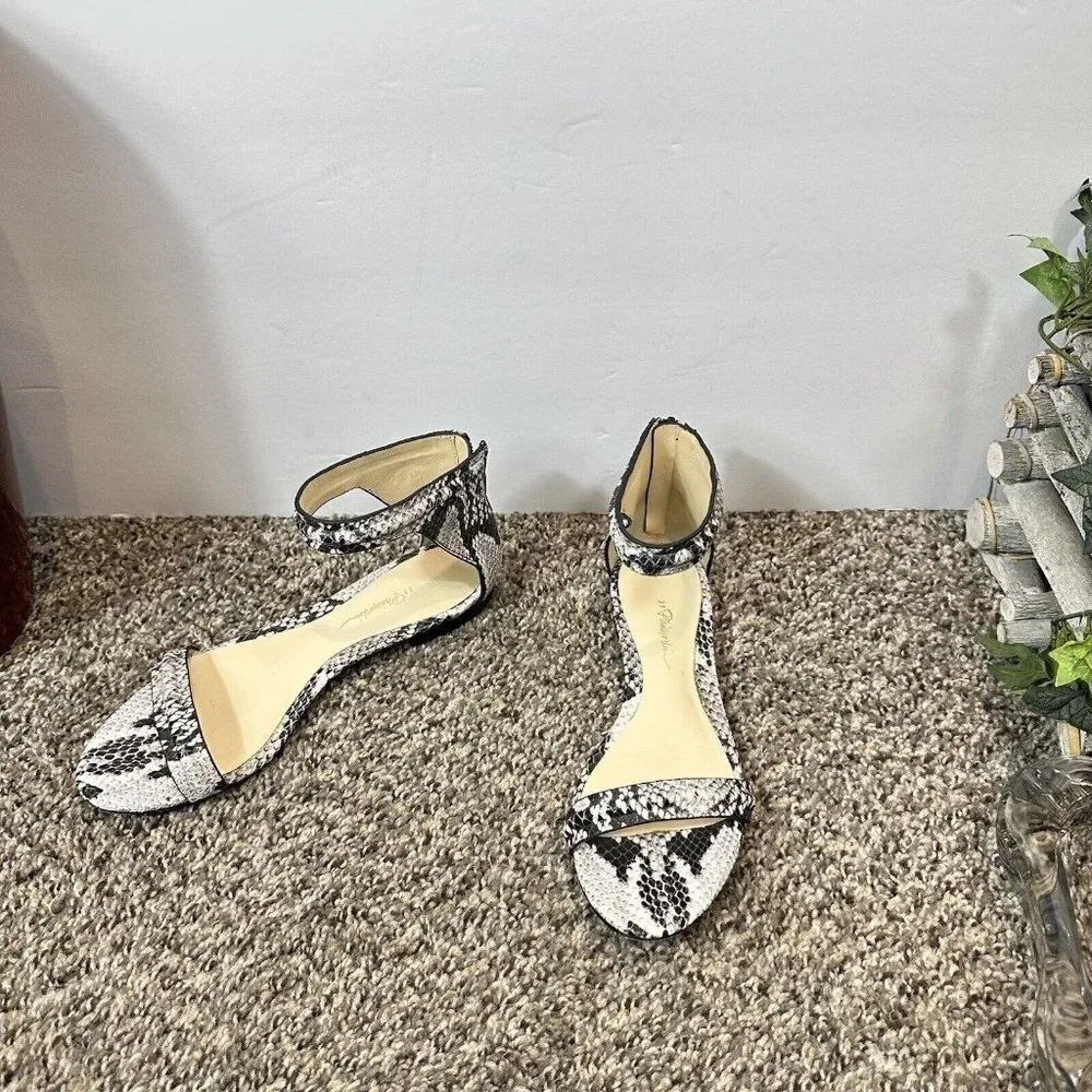 3.1 Philip Lim Ankle Strap Gladiator Sandals Snake Leather Back Zip 36 US 6